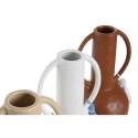 Wazon DKD Home Decor Biały Beżowy Terakota Dolomite Frędzle 14 x 14 x 25,6 cm (3 Sztuk)