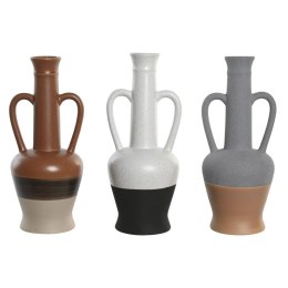 Wazon DKD Home Decor Biały Szary Terakota Porcelana 12,7 x 12,5 x 30 cm (3 Sztuk)