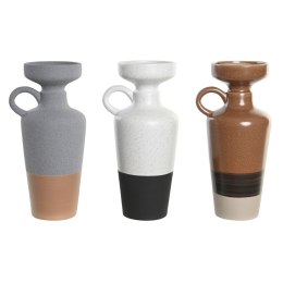 Wazon DKD Home Decor Biały Szary Terakota Porcelana 13,3 x 11 x 27,3 cm 13,3 x 11 x 28 cm (3 Sztuk)