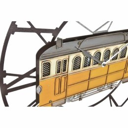 Zegar Ścienny DKD Home Decor 49,5 x 3,5 x 48 cm Metal Kolor Zielony Żółty Vintage Pociąg (2 Sztuk)