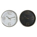Zegar Ścienny DKD Home Decor Biały Czarny Złoty Aluminium Ø 25 cm 25 x 4 x 25 cm (2 Sztuk)