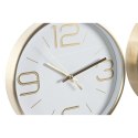 Zegar Ścienny DKD Home Decor Biały Czarny Złoty Aluminium Ø 25 cm 25 x 4 x 25 cm (2 Sztuk)