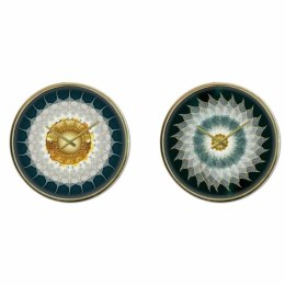 Zegar Ścienny DKD Home Decor Szkło Złoty Turkusowy Żelazo Nowoczesny (2 Sztuk) (40 x 6 x 40 cm)