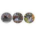 Zegar Ścienny DKD Home Decor Wielokolorowy Kotów Drewno MDF (34 x 4 x 34 cm) (3 Sztuk)
