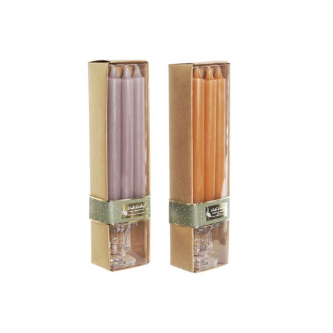 Zestaw świec DKD Home Decor Szary Pomarańczowy 2 x 2 x 20 cm 4 Części (2 Sztuk)