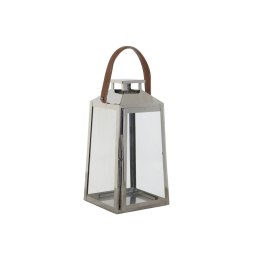 Lampa DKD Home Decor Brązowy Srebrzysty Skórzany Szkło Stal Chromowanie 20 x 20 x 40 cm