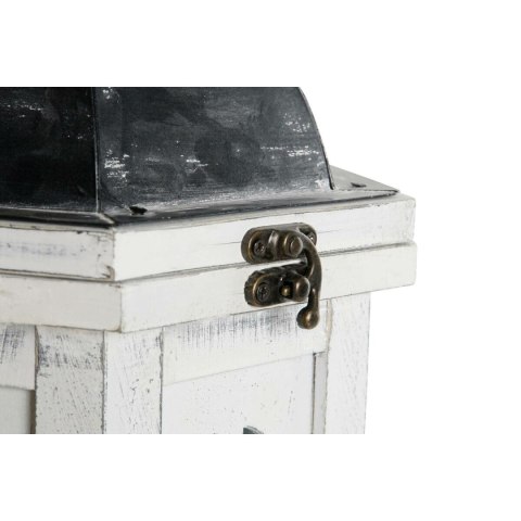 Lampa DKD Home Decor Wykończenie antyczne Biały Ciemny szary Drewno Szkło 19 x 17 x 39 cm