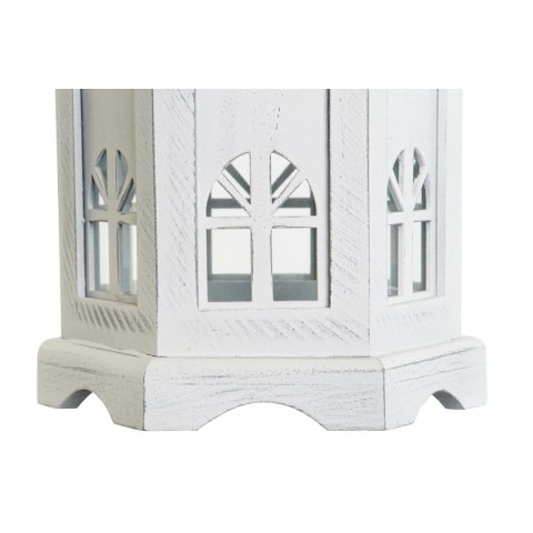 Lampa DKD Home Decor Wykończenie antyczne Biały Ciemny szary Drewno Szkło 19 x 17 x 39 cm