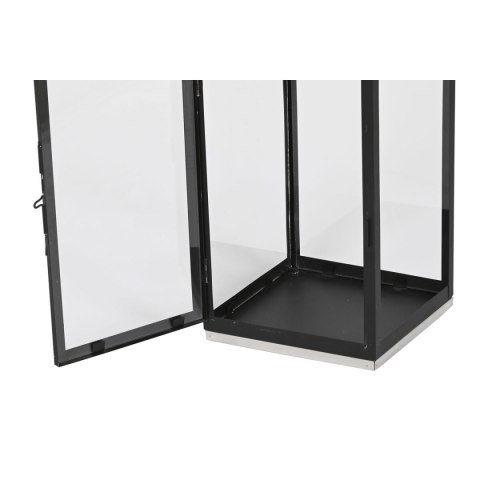 Lampa Home ESPRIT Czarny Srebrzysty Szkło Stal 18 x 18 x 41 cm (2 Części)