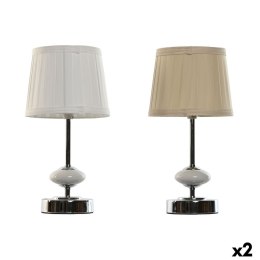 Lampa stołowa Home ESPRIT Biały Beżowy Metal Porcelana 20 W 220 V 17,5 x 17,5 x 35 cm (2 Sztuk)