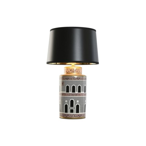 Lampa stołowa Home ESPRIT Biały Czarny Złoty Brzoskwinia Porcelana 40 x 40 x 67 cm