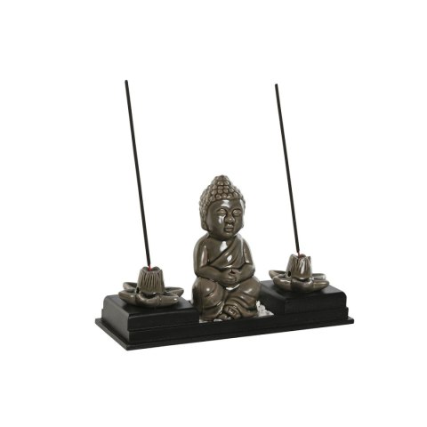Palnik olejków eterycznych Home ESPRIT Ceramika Drewno MDF Budda 24 x 8 x 14 cm (2 Sztuk)