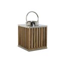 Świeczniki DKD Home Decor Brązowy Naturalny Szkło Drewno mango 21 x 21 x 25 cm (2 Części)