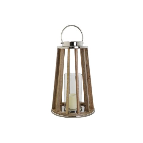 Świeczniki DKD Home Decor Brązowy Srebrzysty Naturalny Szkło Drewno mango 32 x 32 x 51 cm