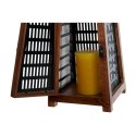 Świeczniki DKD Home Decor Czarny Naturalny Metal Drewno mango 15 x 15 x 26 cm