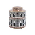 Szkatułka Home ESPRIT Biały Złoty Brzoskwinia Porcelana 20 x 20 x 25 cm
