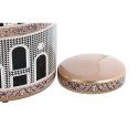 Szkatułka Home ESPRIT Biały Złoty Brzoskwinia Porcelana 20 x 20 x 25 cm