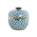 Szkatułka Home ESPRIT Niebieski Złoty Aluminium Porcelana 15 x 15 x 15 cm
