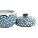 Szkatułka Home ESPRIT Niebieski Złoty Aluminium Porcelana 18,5 x 18,5 x 20 cm