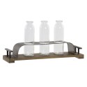Wazon DKD Home Decor Brązowy Czarny Metal Szkło 45 x 11 x 22 cm (3 Części)