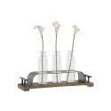 Wazon DKD Home Decor Brązowy Czarny Metal Szkło 45 x 11 x 22 cm (3 Części)
