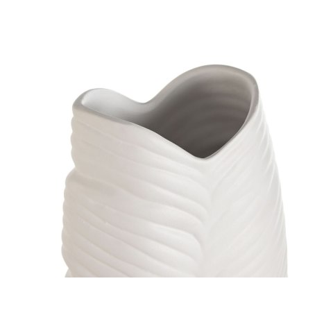 Wazon Home ESPRIT Biały Kamionka Tropikalny Liść roślin 33 x 10 x 70 cm