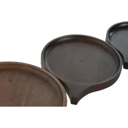 Dekoracja na Stół Home ESPRIT Brązowy Czarny Jasnobrązowy Drewno mango 37 x 31 x 2,7 cm (3 Części)