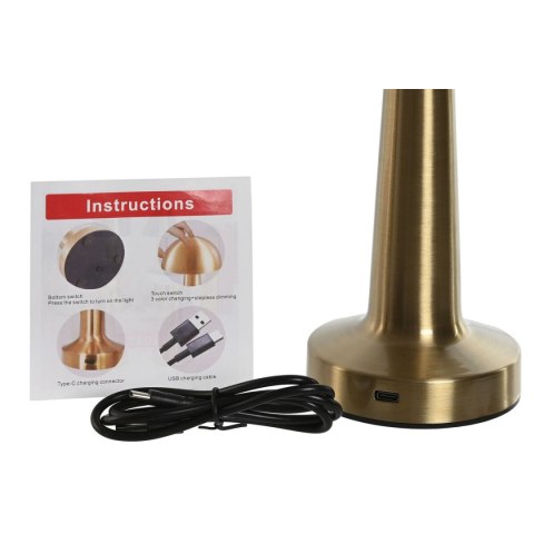 Lampa stołowa Home ESPRIT Miedź Złoty Srebrzysty 12 x 12 x 20 cm (3 Sztuk)
