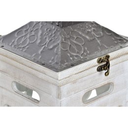 Zestaw lampionów Home ESPRIT Biały Szkło Jodła Etniczny Arabia 26 x 26 x 66 cm (2 Części)