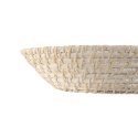 Dekoracja na Stół Home ESPRIT Biały Naturalny Bambus Rattan 35 x 35 x 8 cm (2 Części)