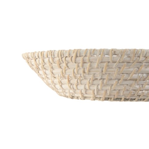 Dekoracja na Stół Home ESPRIT Biały Naturalny Bambus Rattan 35 x 35 x 8 cm (2 Części)