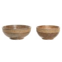 Dekoracja na Stół Home ESPRIT Brązowy Sznurek Drewno mango 25 x 25 x 10 cm (2 Sztuk)