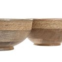 Dekoracja na Stół Home ESPRIT Brązowy Sznurek Drewno mango 25 x 25 x 10 cm (2 Sztuk)