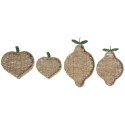Dekoracja na Stół Home ESPRIT Kolor Zielony Naturalny Metal Naturalne Włókno 33 X 32 X 8 CM (2 Sztuk)