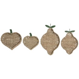 Dekoracja na Stół Home ESPRIT Kolor Zielony Naturalny Metal Naturalne Włókno 33 X 32 X 8 CM (2 Sztuk)