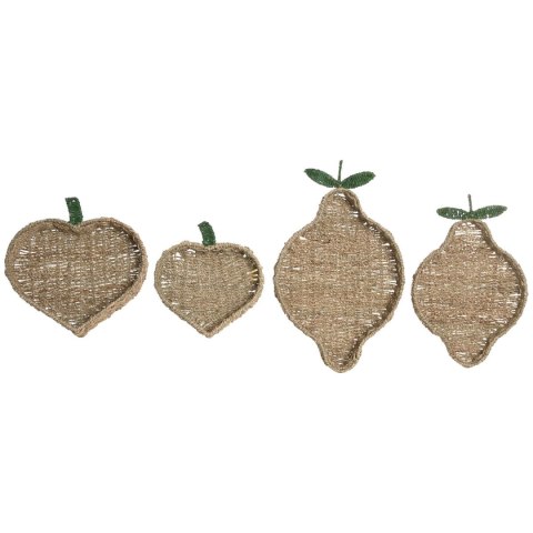 Dekoracja na Stół Home ESPRIT Kolor Zielony Naturalny Metal Naturalne Włókno 33 X 32 X 8 CM (2 Sztuk)
