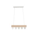 Lampa Sufitowa Home ESPRIT Biały Czarny Jasnobrązowy Drewno 50 W 80 x 10 x 30 cm