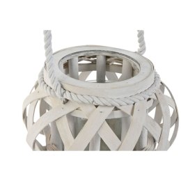 Świeczniki Home ESPRIT Biały Drewno Szkło 18 x 18 x 13 cm