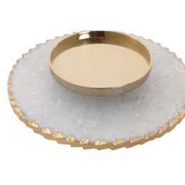 Świeczniki Home ESPRIT Biały Złoty Szkło Marmur 25 x 25 x 27 cm