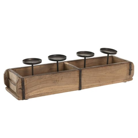 Świeczniki Home ESPRIT Naturalny Żelazo Teczyna 60 x 15 x 14 cm
