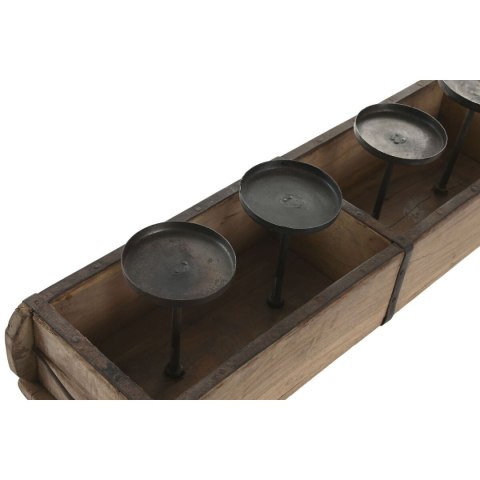 Świeczniki Home ESPRIT Naturalny Żelazo Teczyna 60 x 15 x 14 cm