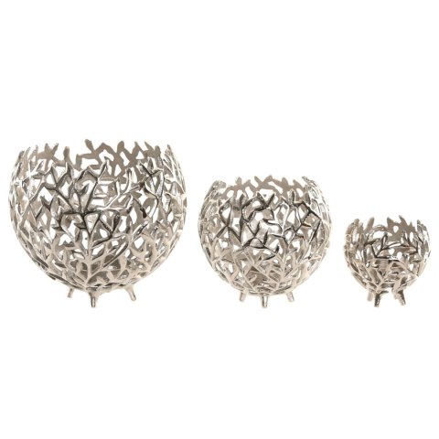 Świeczniki Home ESPRIT Srebrzysty Aluminium 20 x 20 x 18 cm