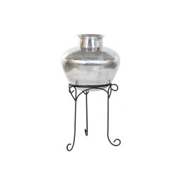 Wazon Home ESPRIT Czarny Srebrzysty Aluminium 45 x 45 x 95 cm