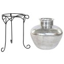 Wazon Home ESPRIT Czarny Srebrzysty Aluminium 45 x 45 x 95 cm