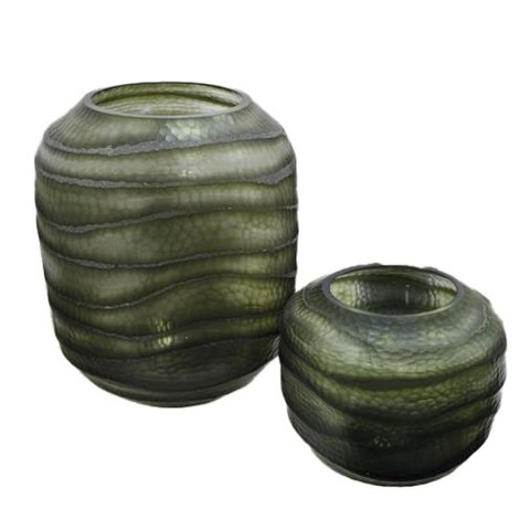 Wazon Home ESPRIT Kolor Zielony Szkło Nowoczesny 27 x 27 x 33 cm