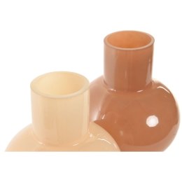 Wazon Home ESPRIT Krem Terakota Szkło 15 x 15 x 24 cm (2 Sztuk)