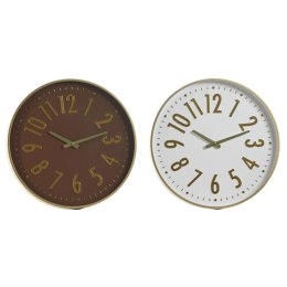 Zegar Ścienny Home ESPRIT Biały Brązowy Złoty PVC 45 x 4 x 45 cm (2 Sztuk)