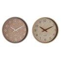 Zegar Ścienny Home ESPRIT Brązowy Naturalny PVC Drewno 30 x 4,7 x 30 cm (2 Sztuk)