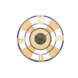 Zegar Ścienny Home ESPRIT Czarny Naturalny Metal Rattan 100 x 9 x 100 cm