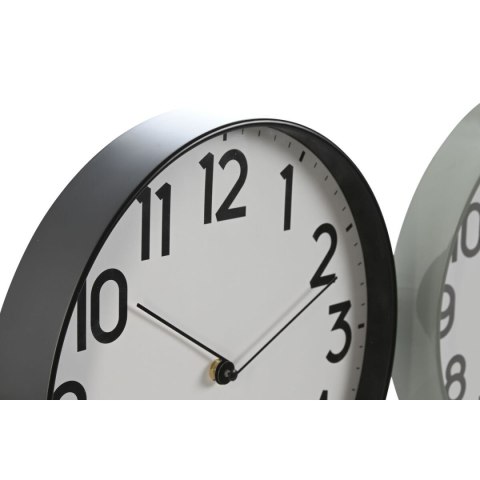 Zegar Ścienny Home ESPRIT Czarny Szary PVC 30 x 4 x 30 cm (2 Sztuk)